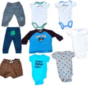 Adorable 9-Month Baby Boy Clothes Bundle - Bodysuits, Pants & More!
